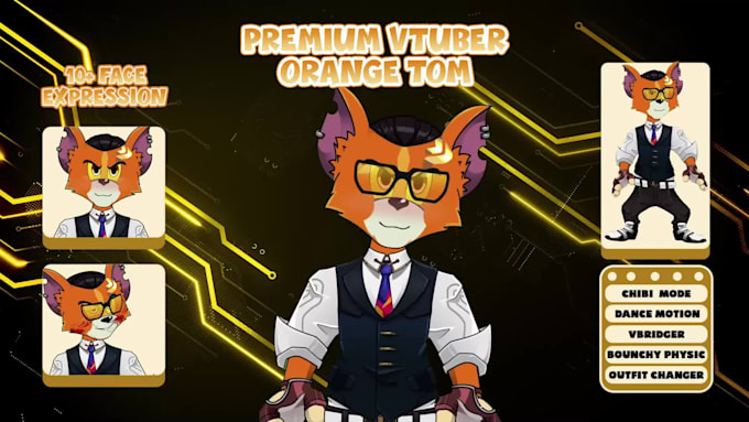 do custom cartoon pet or anime vtuber model for streamers