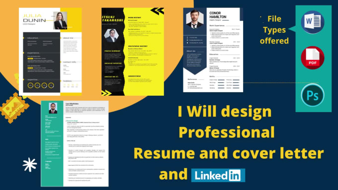 Write design ats optimized infographic resume cv cover letter, linkedin ...