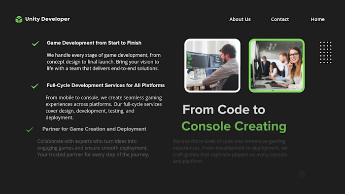 develop 2d or 3d unity games for mobile PC multiplayer and webgl