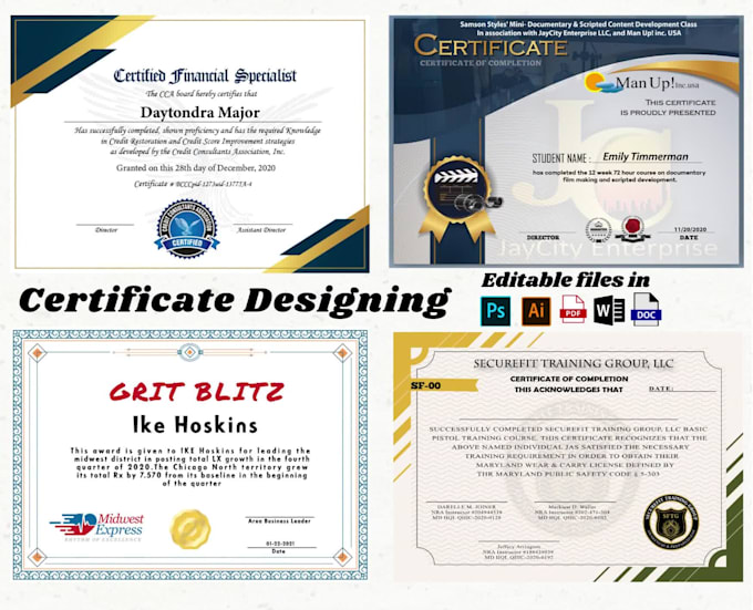 do professional certificate, custom certificate, diploma certificate