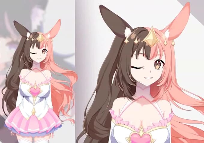 draw and rig live2d vtuber model 2d vtuber rigging vtuber commission live2d mode