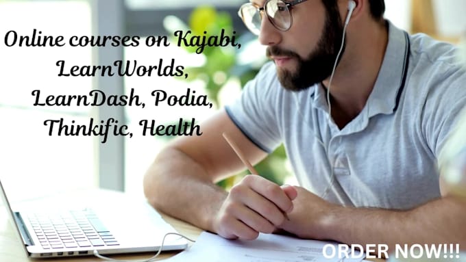 setup online course on kajabi, learnworlds, learndash, podia, thinkific, health