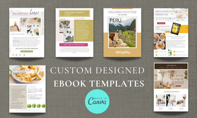 design professional custom ebook canva template