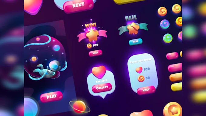 Design ui ux for mobile games by Ilionali | Fiverr