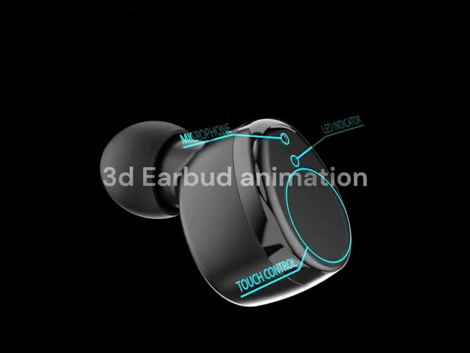 3d earbud animation amazon product video 3d product modeling and animation