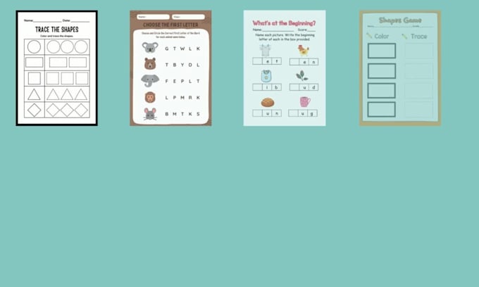 make tracing worksheets,coloring pages, kids activity book for preschool and KDP