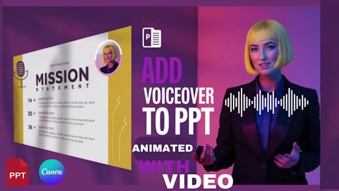 convert powerpoint presentation slides template PPT to video voiceover or audio