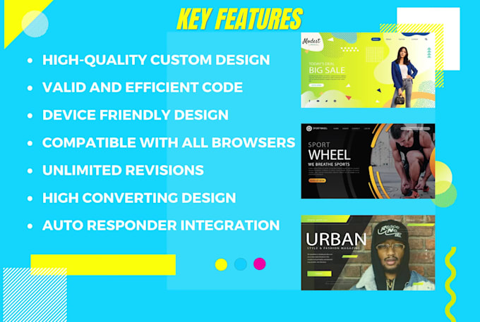 create modern landing page or squeeze page