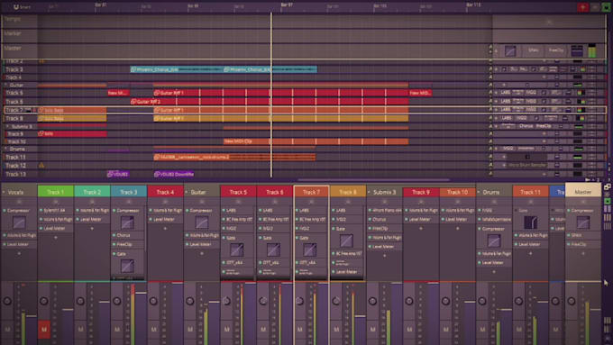 produce an electronic, rock, or pop song for you