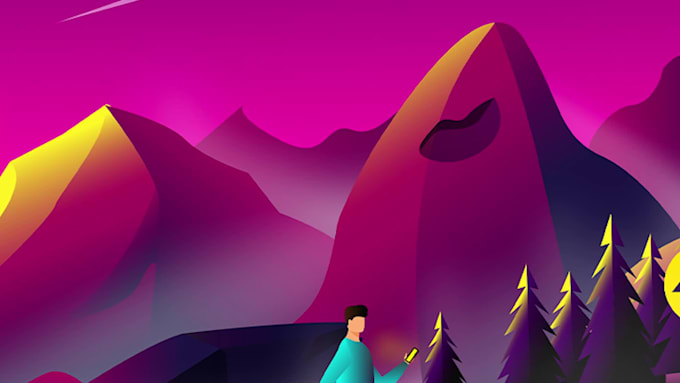 create amazing landscape vector illustration