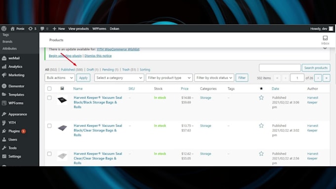 wordpress data entry and woocommerce product listing