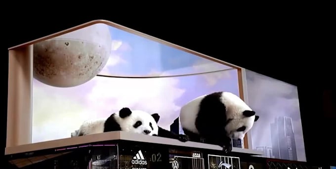 do 3d billboard animation, 3d anamorphic billboard, billboard, cgi animation
