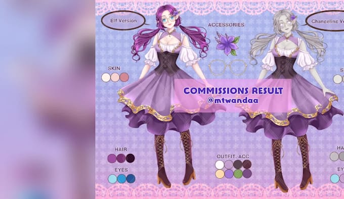 draw character illustration reference sheet oc vtuber design