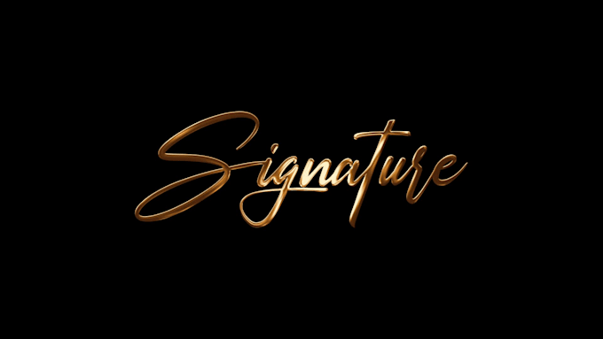 animate handwritten signatures or text in gold and silver styles