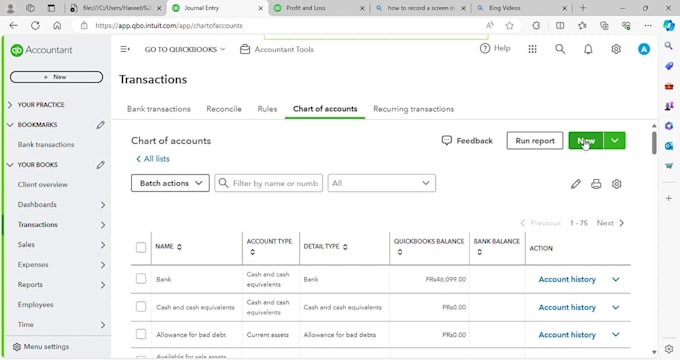 bookkeeping, cleanup, quick book reconciliation
