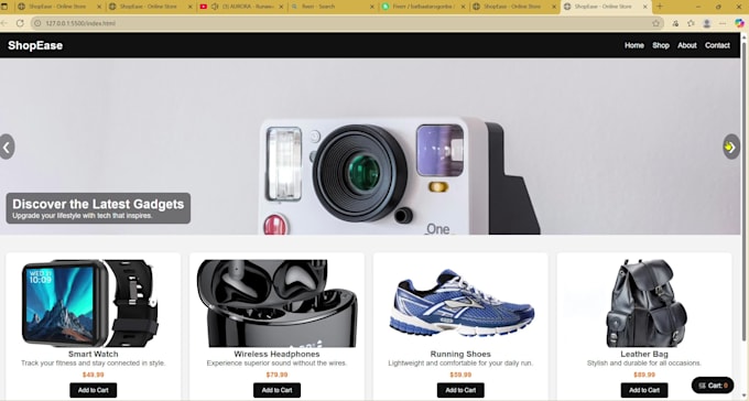 create a professional responsive html and javascript , CSS