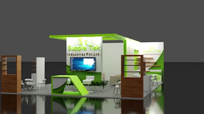 Do 3d exhibition booth design by Sadaf0188 | Fiverr
