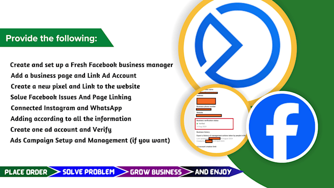 create setup facebook business manager and fb ads account
