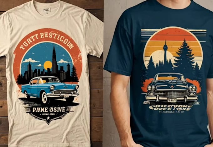 design a vintage logo t shirt