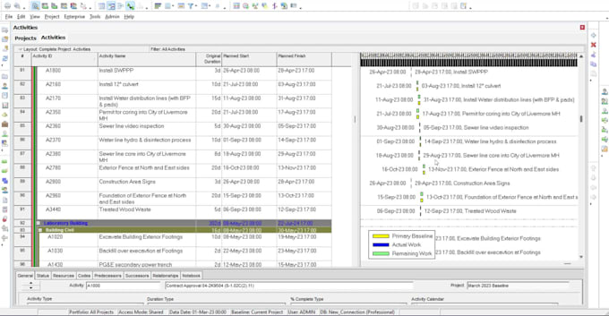 prepare a schedule using primavera p6 or ms project