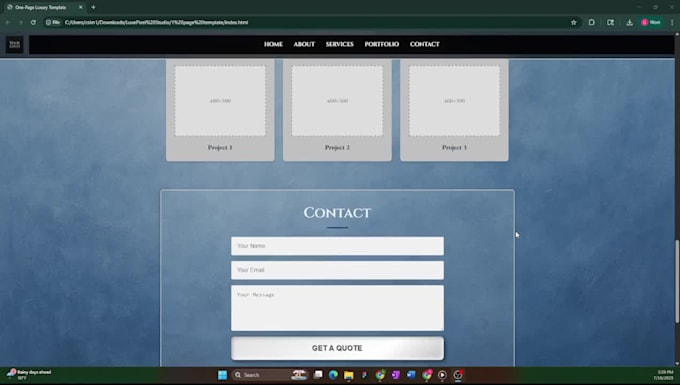 deliver a luxury one page website template you can customize