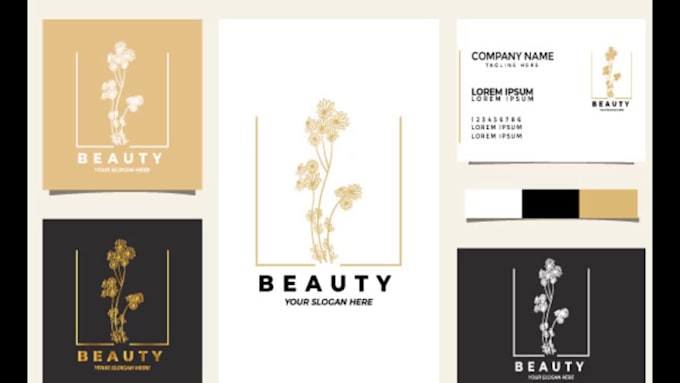 make botanical boho super unique hand drawn logo