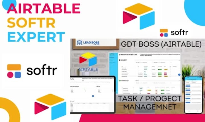 airtable softr portal database design ai automation CRM web app development form