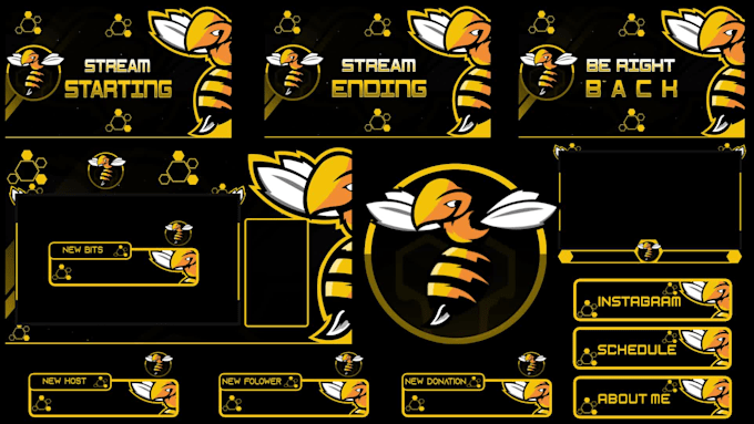 design professional twitch overlay and logo in 1 day