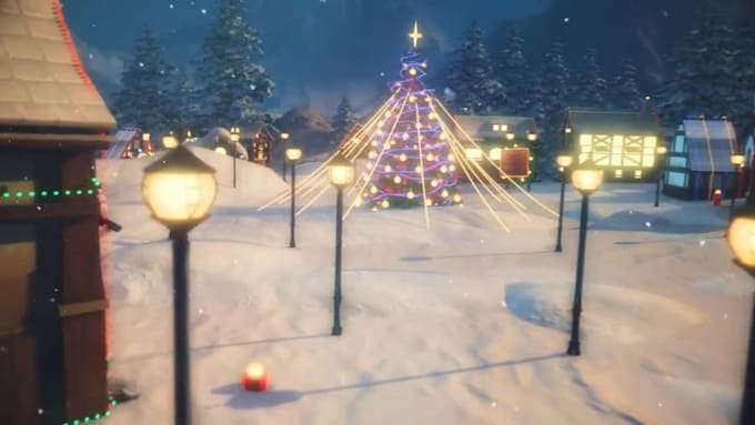 design 3d christmas intro animation video
