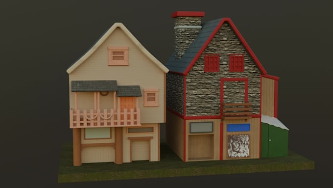 Simple Building For Game Development Design realistic 3d game buildings for your game environment by ...