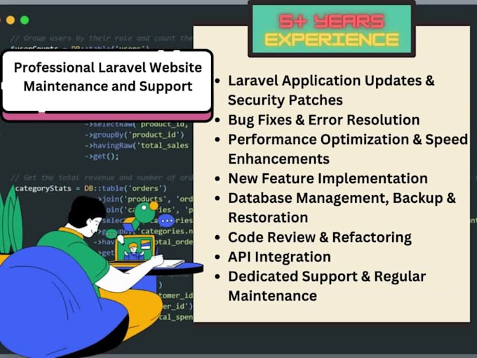 provide professional laravel website maintenance and support