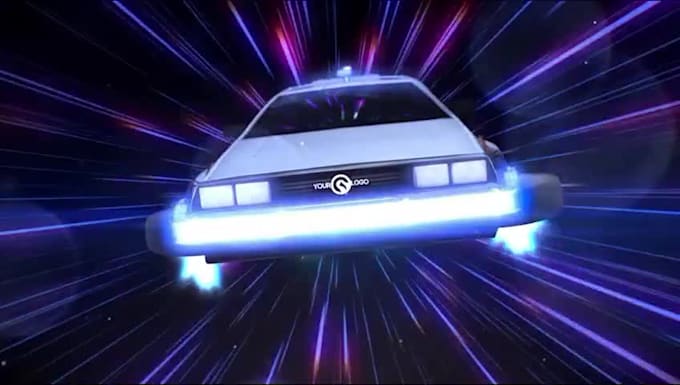 do this back to the future car short ad video  with your logo