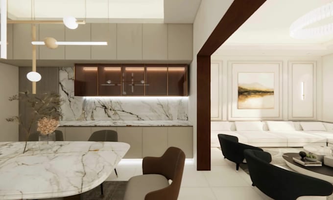 design your apartment interior with a realistic 3d rendering