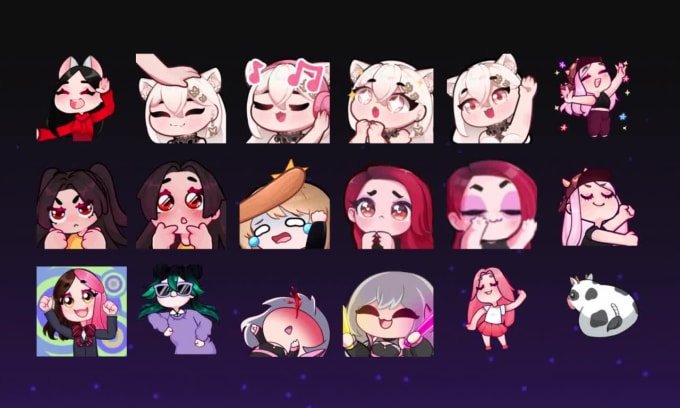 Pink Demon Girl EMOTES for Twitch /  / Discord / 