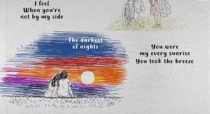 create an attractive animated hand drawn lyric video
