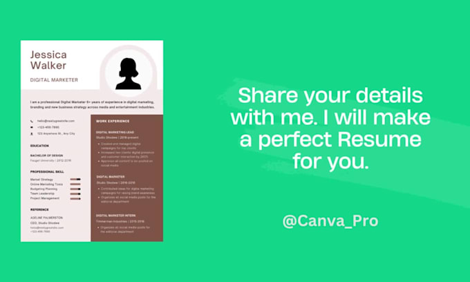 Make professional resume or cv design for you by Canvapro_ | Fiverr
