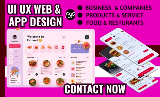 Diseñar ui/ux para diseño web, diseño de aplicaciones móviles con figma ...