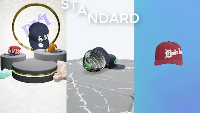 Do professional 360 rotation mockup and custom animation for cap, hat ...
