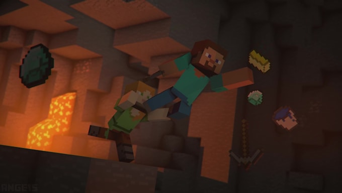 create a mojang style minecraft animation