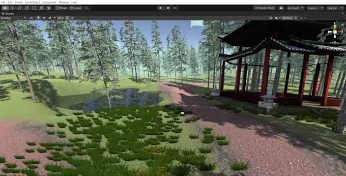 design 3d environment terrain in unity 3d