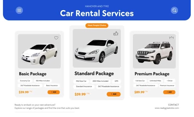 Car rental website, car rental, and landing page design by Clouddigi ...