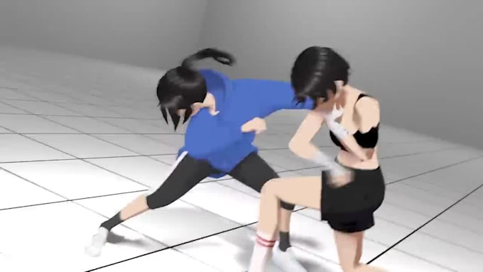 Make 3d fighting animation, fight scene, blood, muzzle flash, action by ...