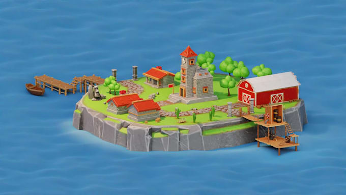 do 3d prop, asset, model, map for game, environment, project