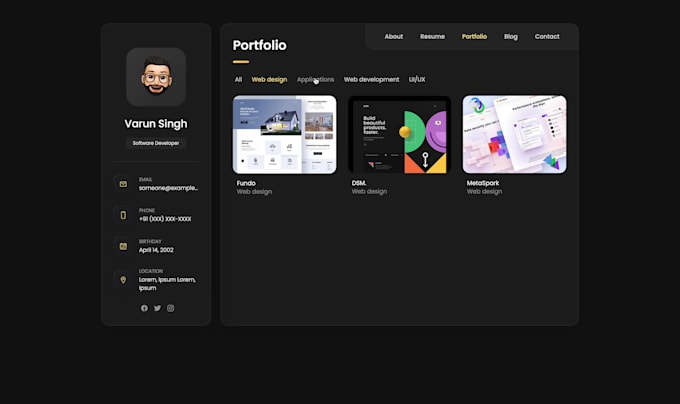 build personal portfolio website, business website or blog