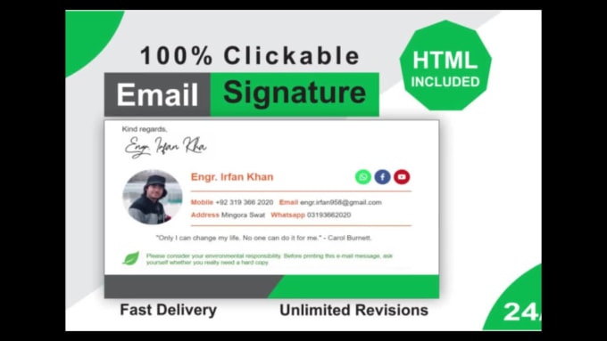Create dynamic html email signatures by Jayden958 | Fiverr