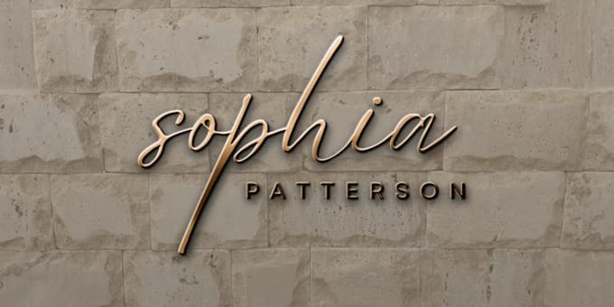 create a designer metallic gold bronze modern 3d minimalist or signature logo