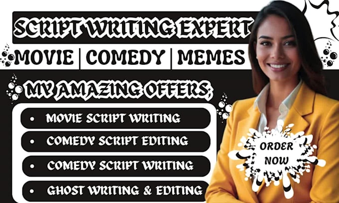 scriptwriting, comedy scriptwriting, screenplay writer, youtube scriptwriting