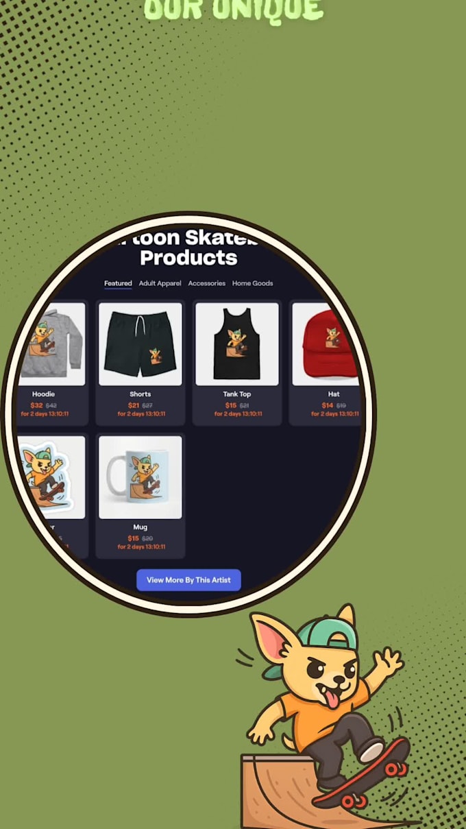 provide product design creation for all items