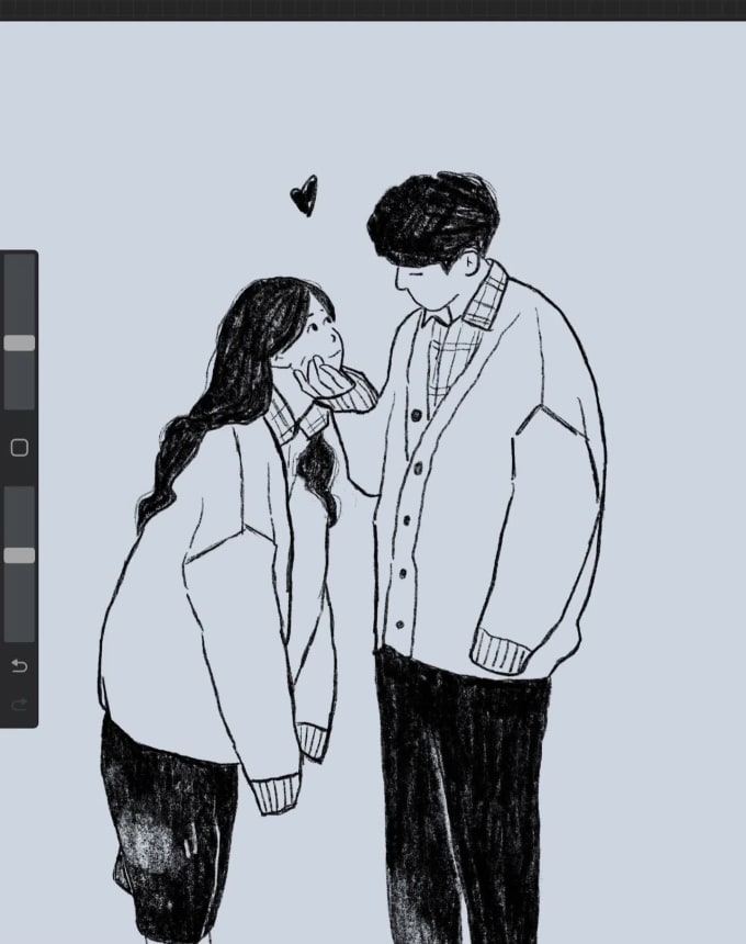 Draw a custom couple portrait in a minimalistic style based on your ...