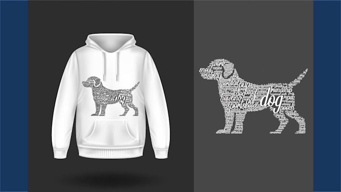 do word cloud portrait typography t shirt for pet or animal